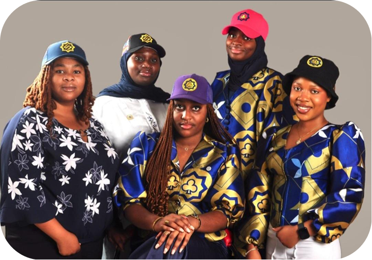 Group in matching outfits
